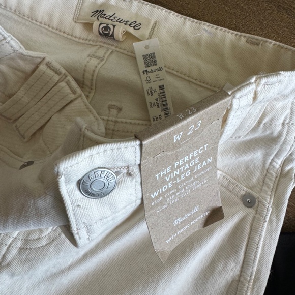 NWT Madewell Perfect Vintage Wide- leg Jean in Vintage Canvas Snap Edition SZ 23 - Picture 6 of 9